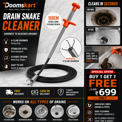 360° Spring Sink Drain Cleaner Pipe