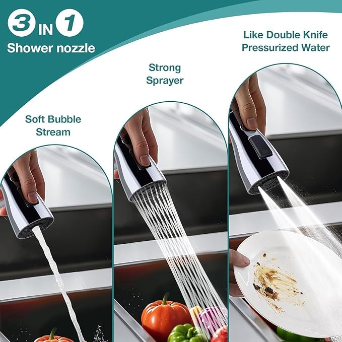 360° Rotating Kitchen Faucet – Powerful 3-Mode Water Spray