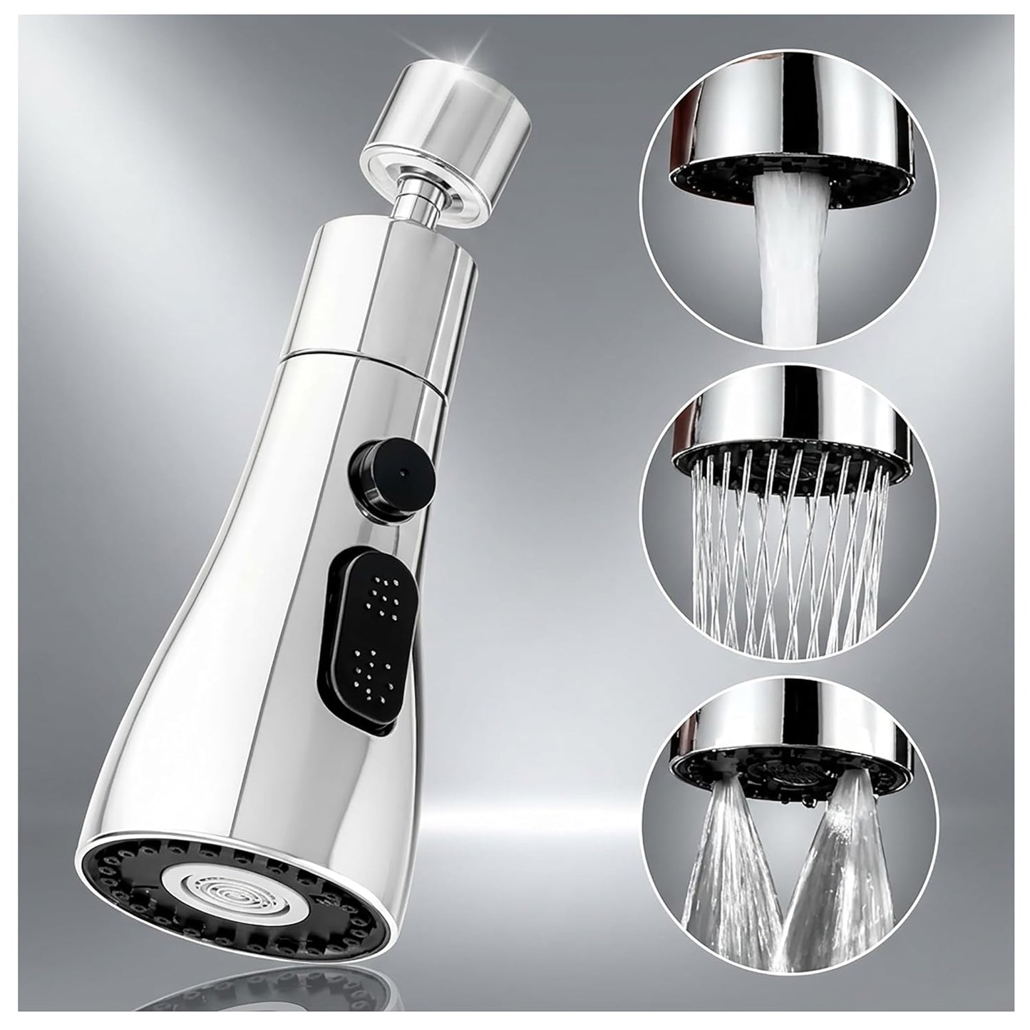 360° Rotating Kitchen Faucet – Powerful 3-Mode Water Spray