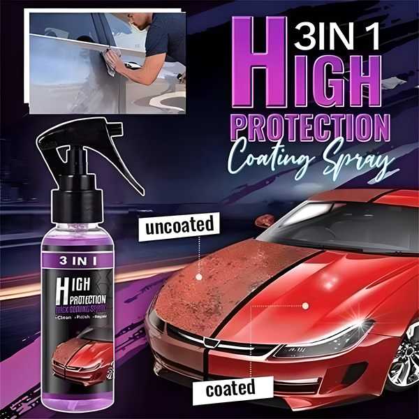 🔥3 in 1 High Protection Quick Car Ceramic Coating Spray - 😍(BUY 1 Get 1 Free)😍