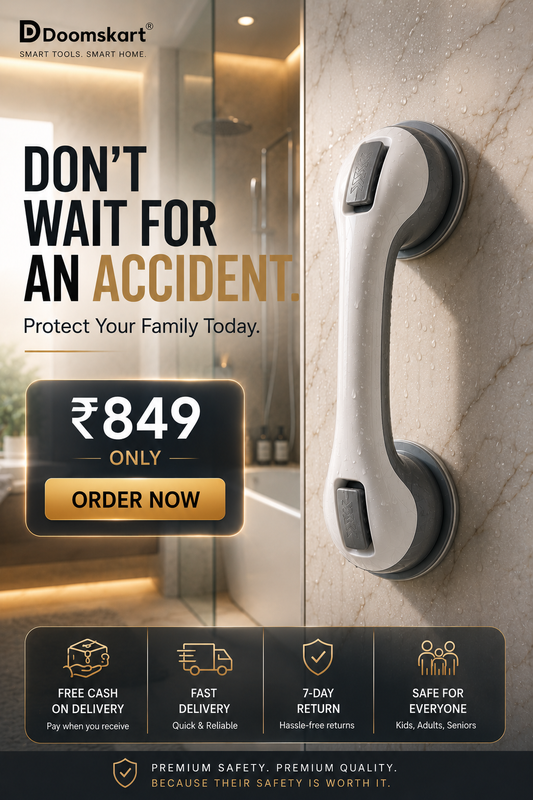Safety Suction Cup Bathroom Handle – Anti-Slip Grab Bar | No Drilling