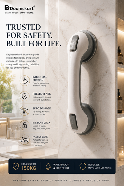 Safety Suction Cup Bathroom Handle – Anti-Slip Grab Bar | No Drilling