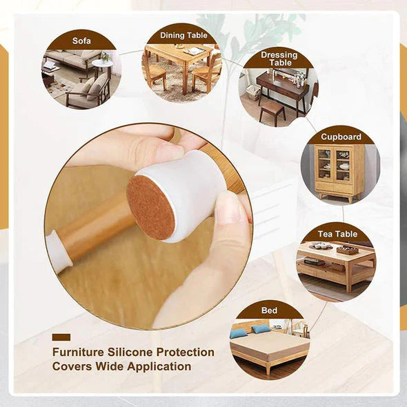 Premium Silicone Chair Leg Protectors – Anti-Scratch Noise-Free Floor Covers