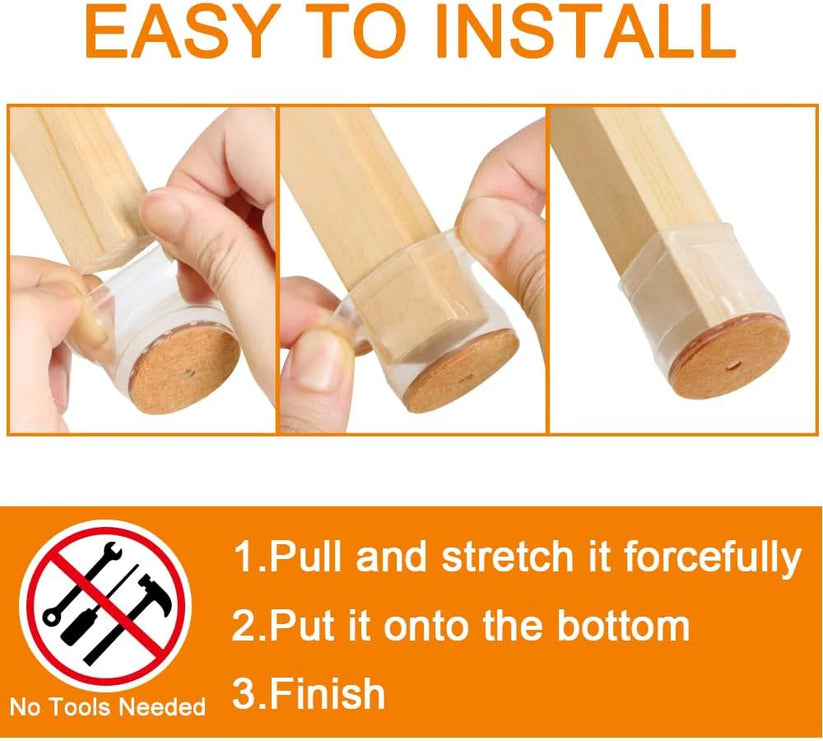 Premium Silicone Chair Leg Protectors – Anti-Scratch Noise-Free Floor Covers