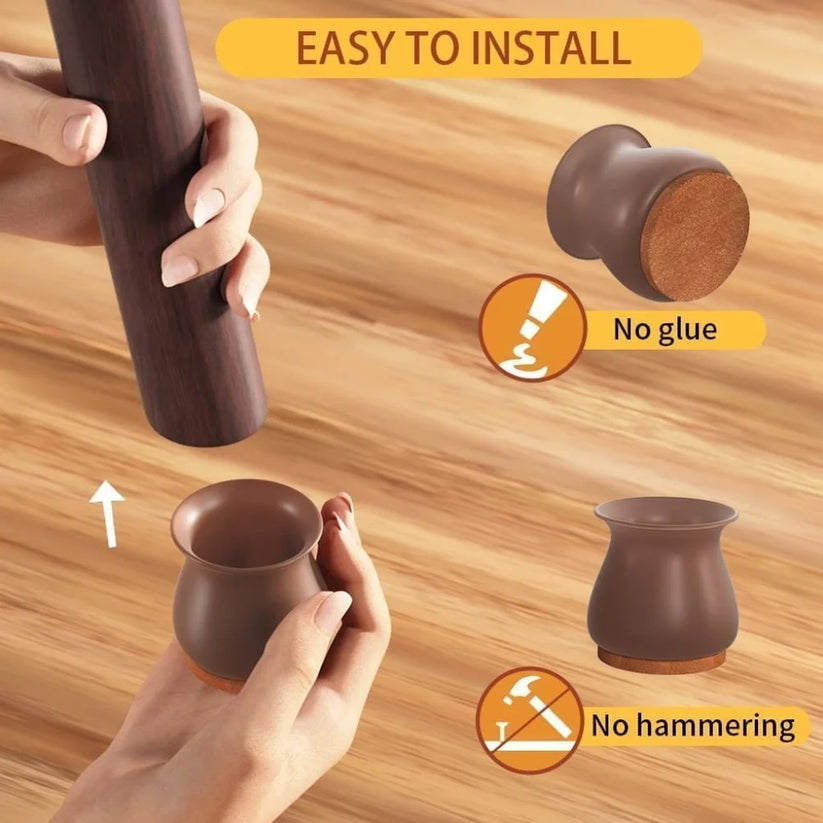 Premium Silicone Chair Leg Protectors – Anti-Scratch Noise-Free Floor Covers