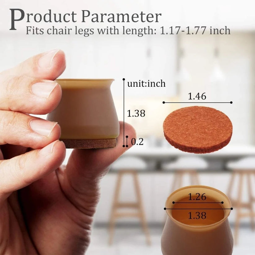 Premium Silicone Chair Leg Protectors – Anti-Scratch Noise-Free Floor Covers